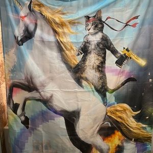 Excellent condition used funny shower curtain
